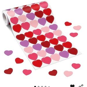Tenceur 1000 Pcs Heart Stickers 
Kids Red Pink Purple Party Favors Roll